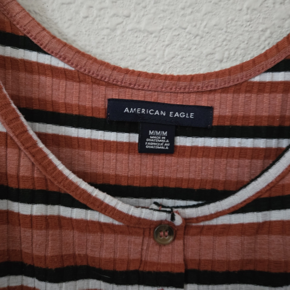 American Eagle Outfitters Striped Tank Top - Rust, Black, White